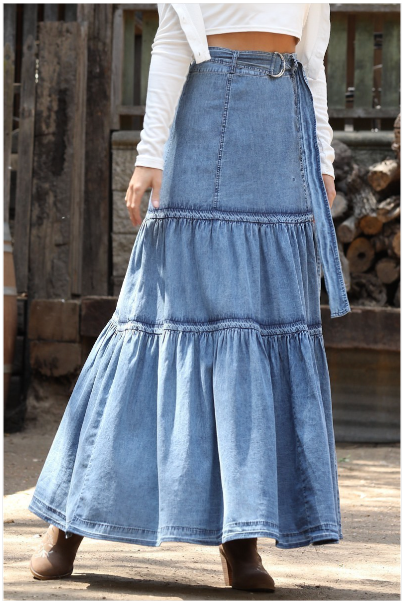 Daisy Denim Skirt - shopaleeboutique