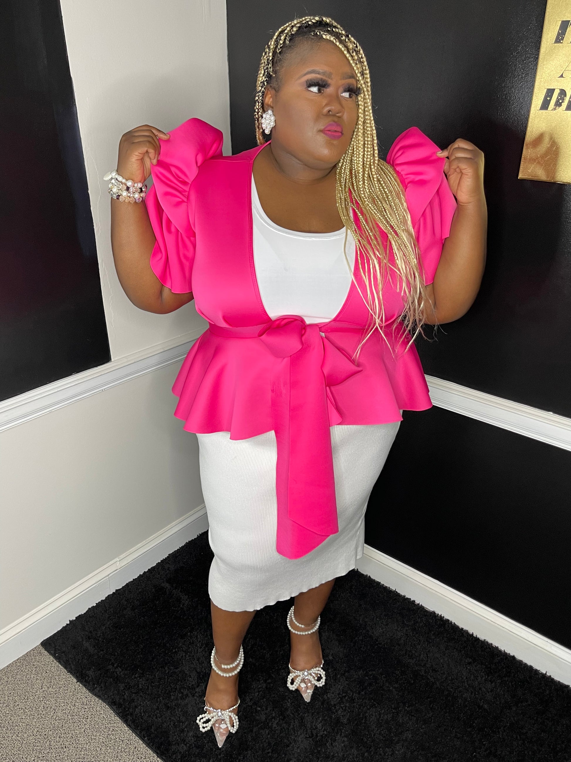 Poppin' Pink Peplum - shopaleeboutique