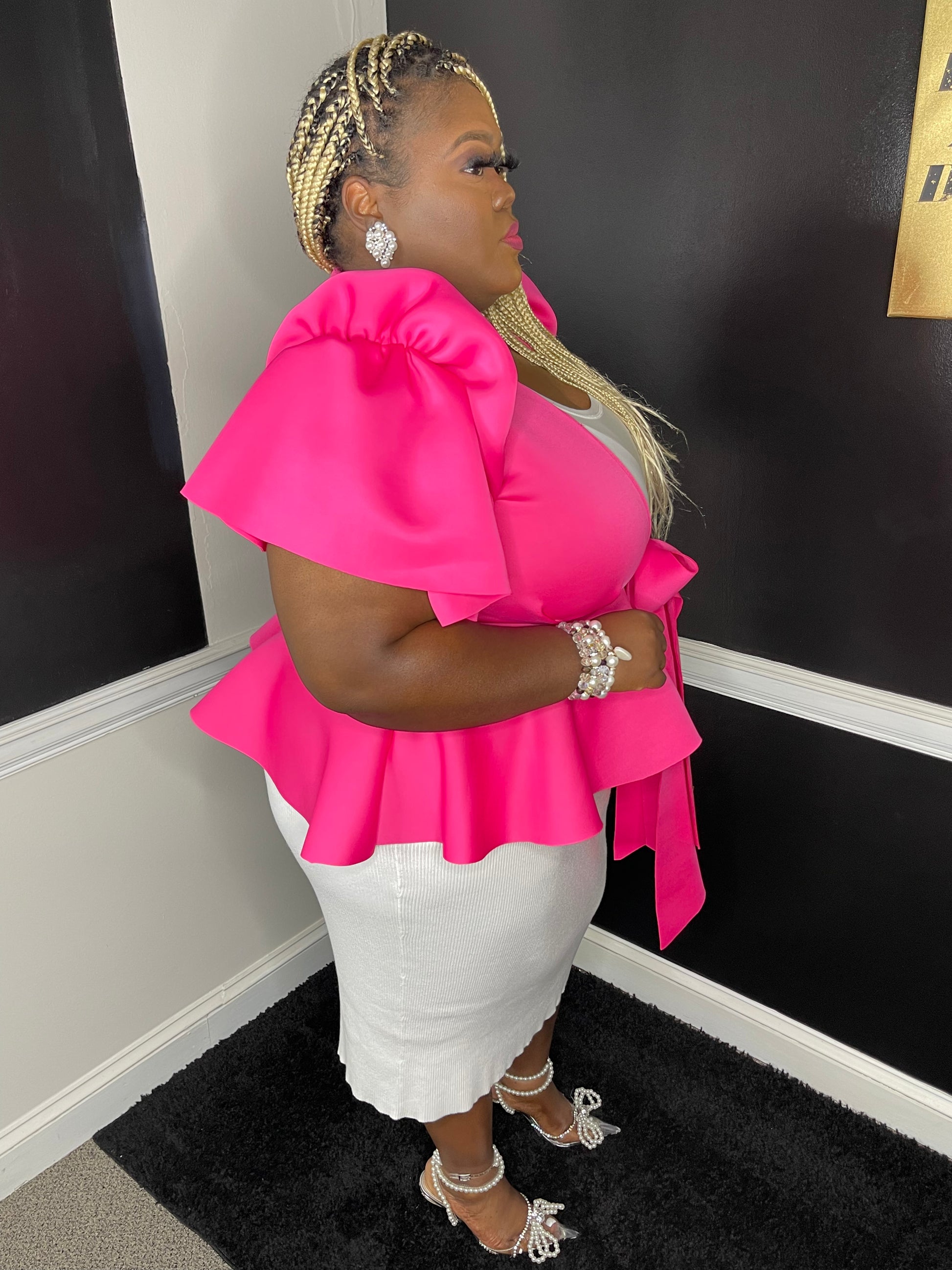 Poppin' Pink Peplum - shopaleeboutique